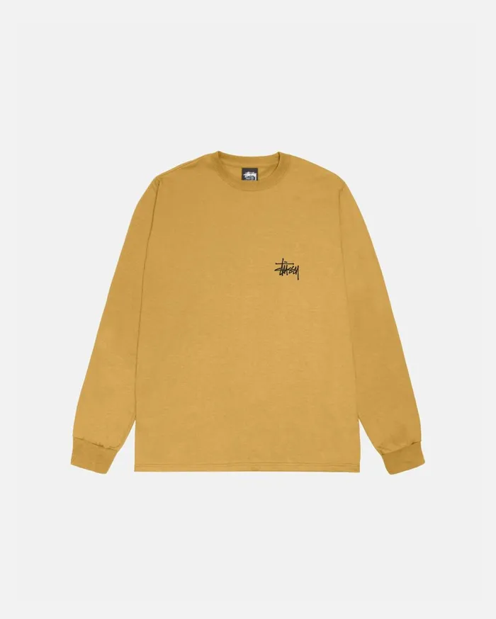 Tees MenWomen Stussy BASIC STSSY LS TEE Curry