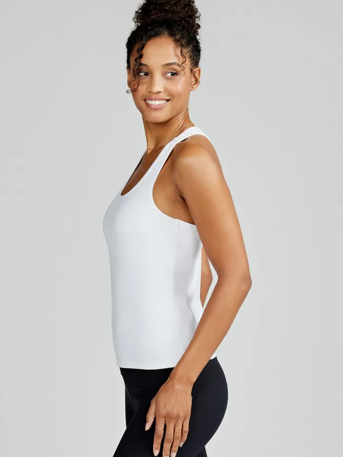Tennis Pickleball Women Tasc Performance Sculptive Racer Back Tank With Builtin Bra