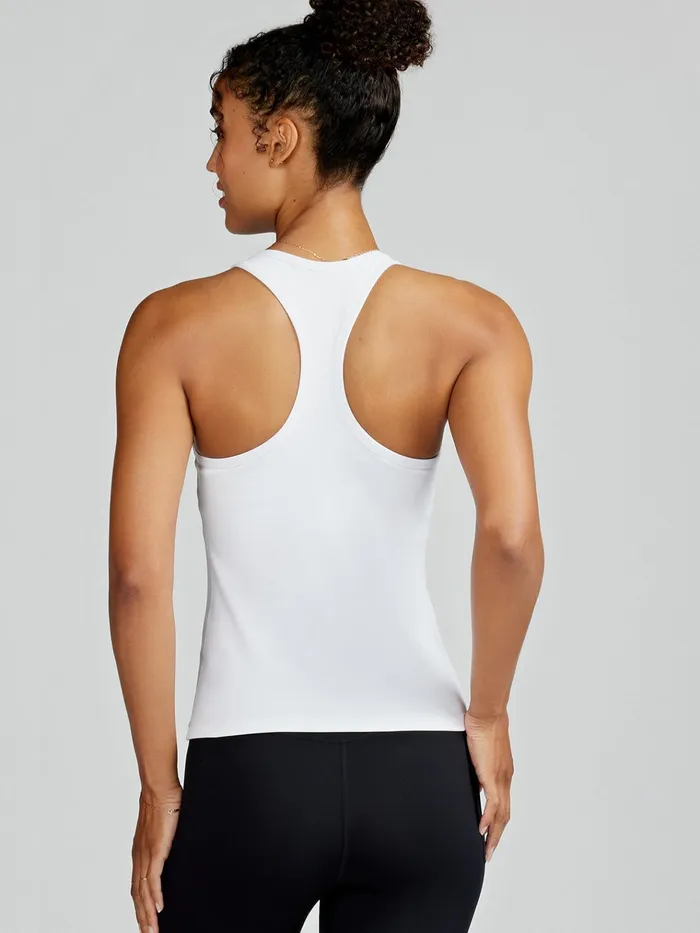 Tennis Pickleball Women Tasc Performance Sculptive Racer Back Tank With Builtin Bra