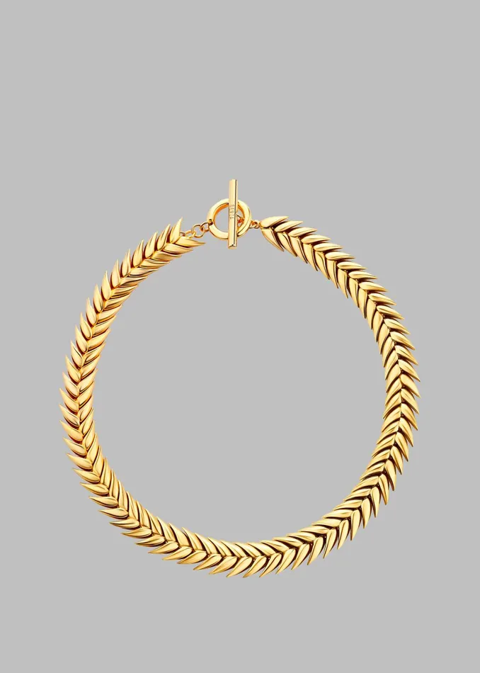 The Frankie Shop Bevza Spikelet Necklace 8211 Gold 8211 Women