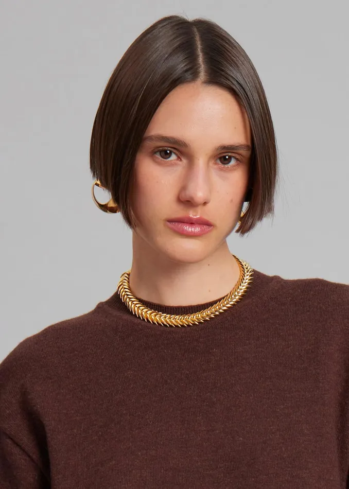 The Frankie Shop Bevza Spikelet Necklace 8211 Gold 8211 Women