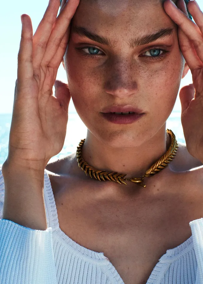 The Frankie Shop Bevza Spikelet Necklace 8211 Gold 8211 Women