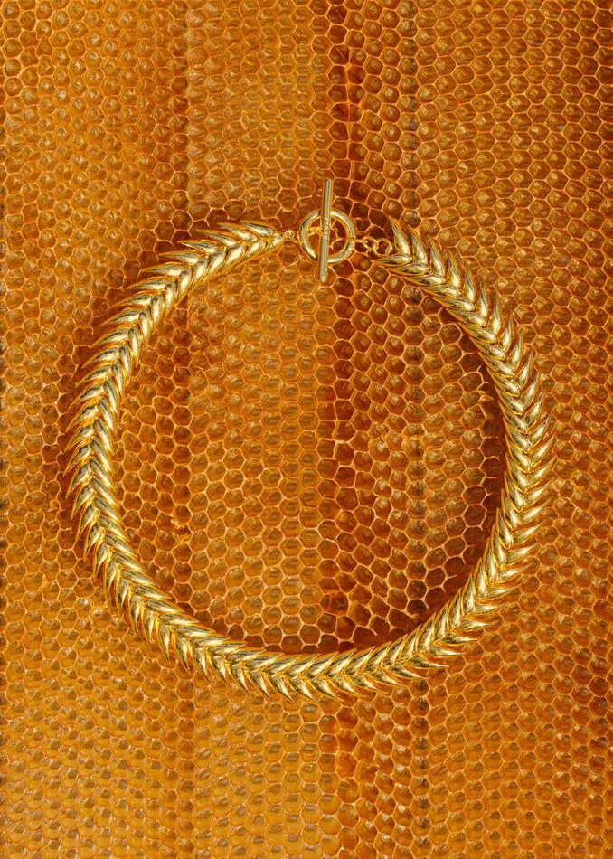 The Frankie Shop Bevza Spikelet Necklace 8211 Gold 8211 Women