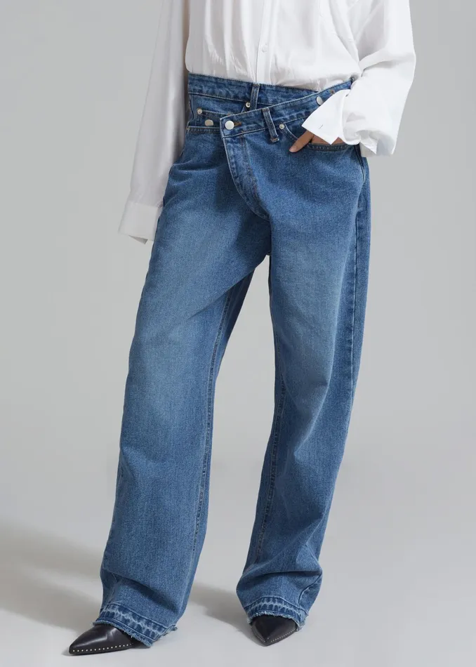 The Frankie Shop Bottoms Andrea Denim Pants 8211 Medium Wash 8211 Women