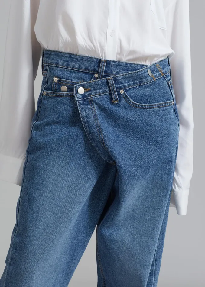 The Frankie Shop Bottoms Andrea Denim Pants 8211 Medium Wash 8211 Women