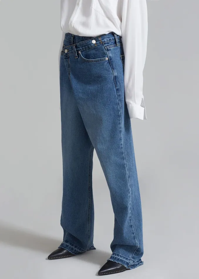 The Frankie Shop Bottoms Andrea Denim Pants 8211 Medium Wash 8211 Women