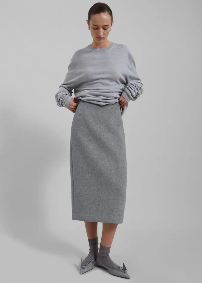 The Frankie Shop Bottoms Arley Midi Skirt 8211 Light Grey 8211 Women