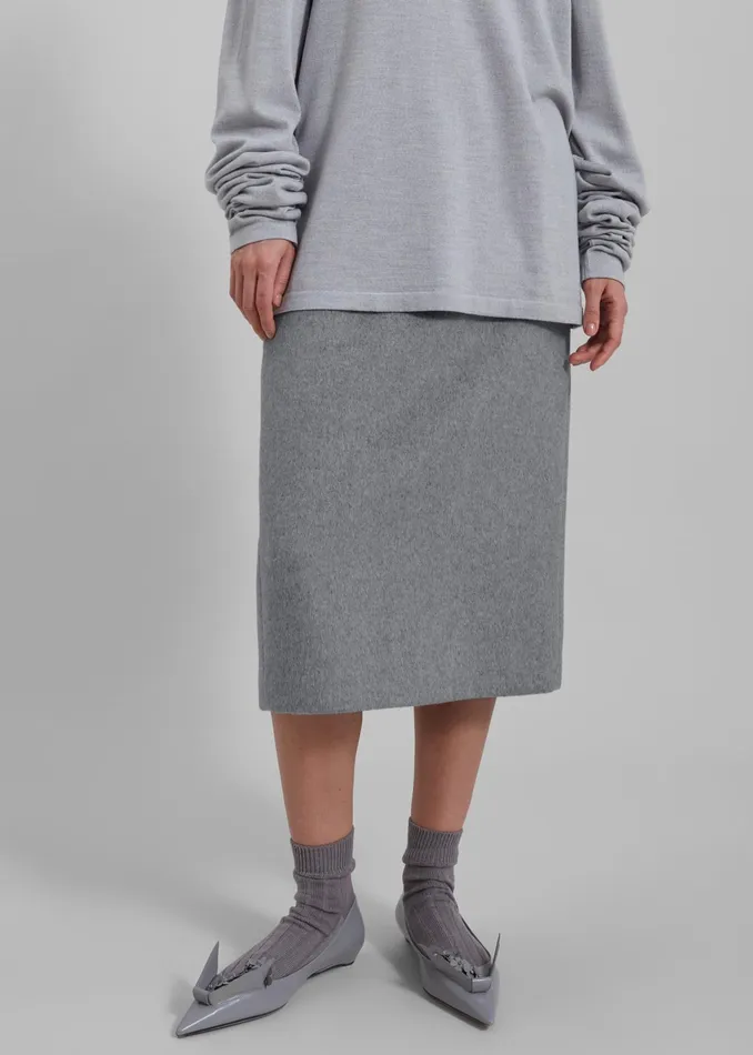 The Frankie Shop Bottoms Arley Midi Skirt 8211 Light Grey 8211 Women