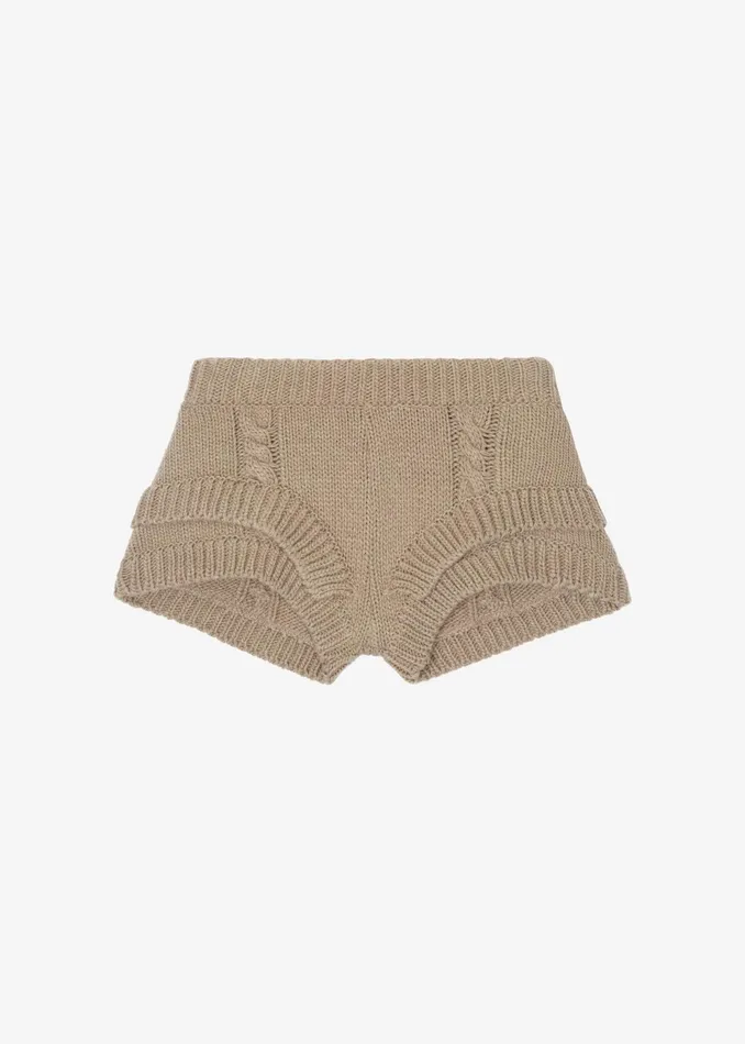 The Frankie Shop Bottoms Clio Double Knit Shorts 8211 Beige 8211 Women