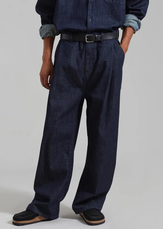 The Frankie Shop Bottoms Drew Denim Pants 8211 Raw Wash 8211 Men