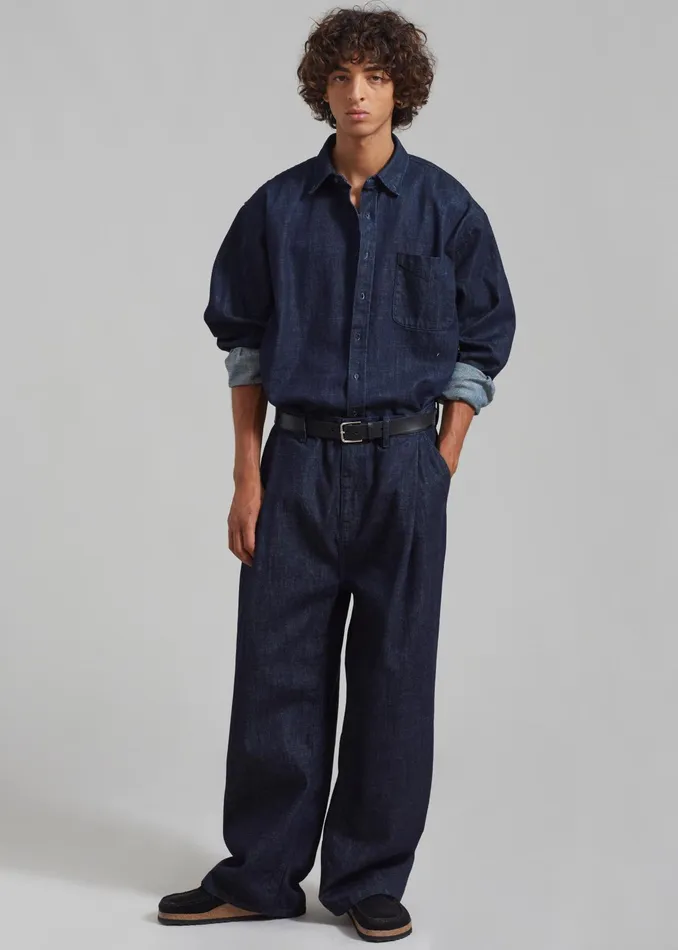 The Frankie Shop Bottoms Drew Denim Pants 8211 Raw Wash 8211 Men