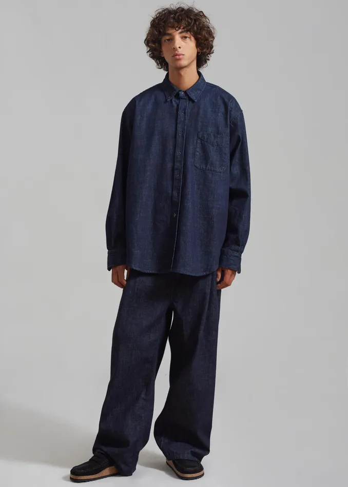 The Frankie Shop Bottoms Drew Denim Pants 8211 Raw Wash 8211 Men