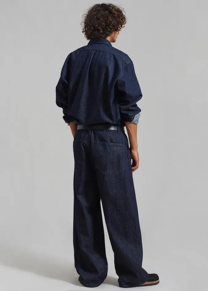 The Frankie Shop Bottoms Drew Denim Pants 8211 Raw Wash 8211 Men