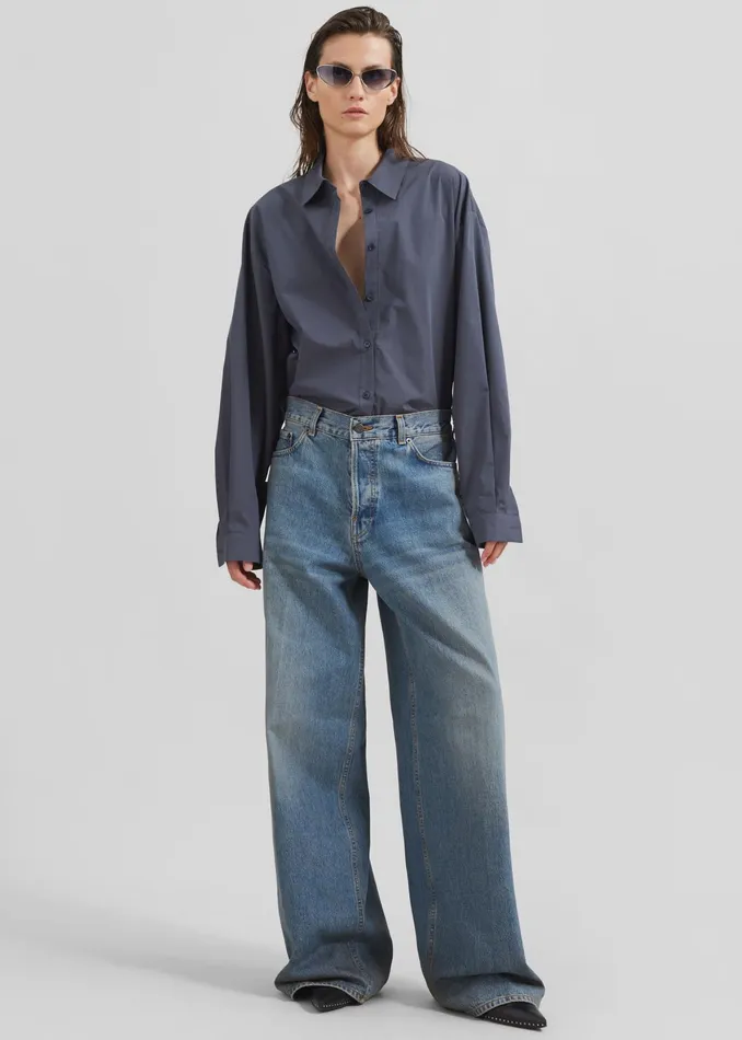 The Frankie Shop Bottoms Haikure Bethany Jeans 8211 Oil Blue 8211 Women