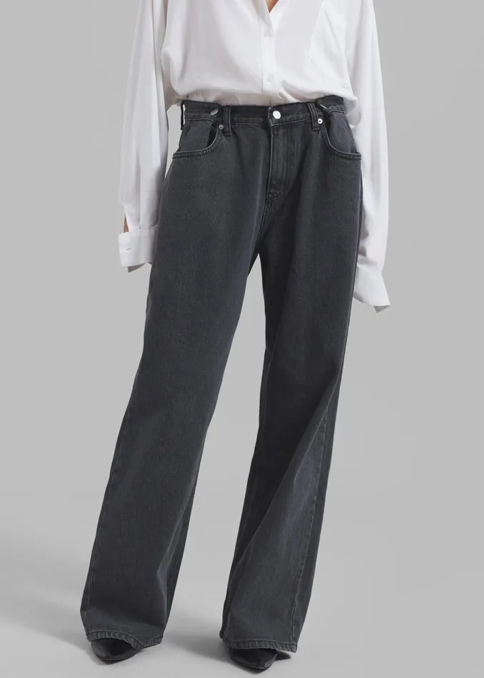 The Frankie Shop Bottoms Hayla Denim Pants 8211 Grey Wash 8211 Women