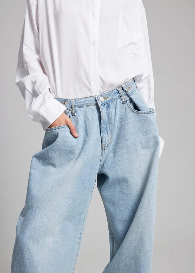The Frankie Shop Bottoms Hayla Denim Pants 8211 Light Wash 8211 Women
