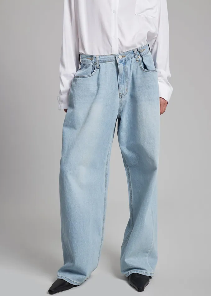 The Frankie Shop Bottoms Hayla Denim Pants 8211 Light Wash 8211 Women