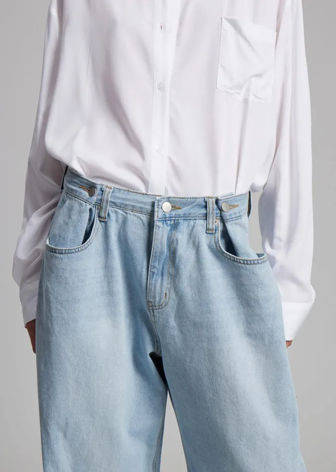 The Frankie Shop Bottoms Hayla Denim Pants 8211 Light Wash 8211 Women