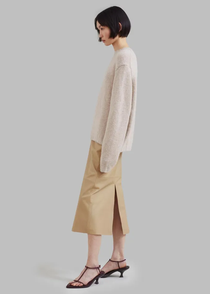 The Frankie Shop Bottoms Heather Leather Pencil Skirt 8211 Beige 8211 Women