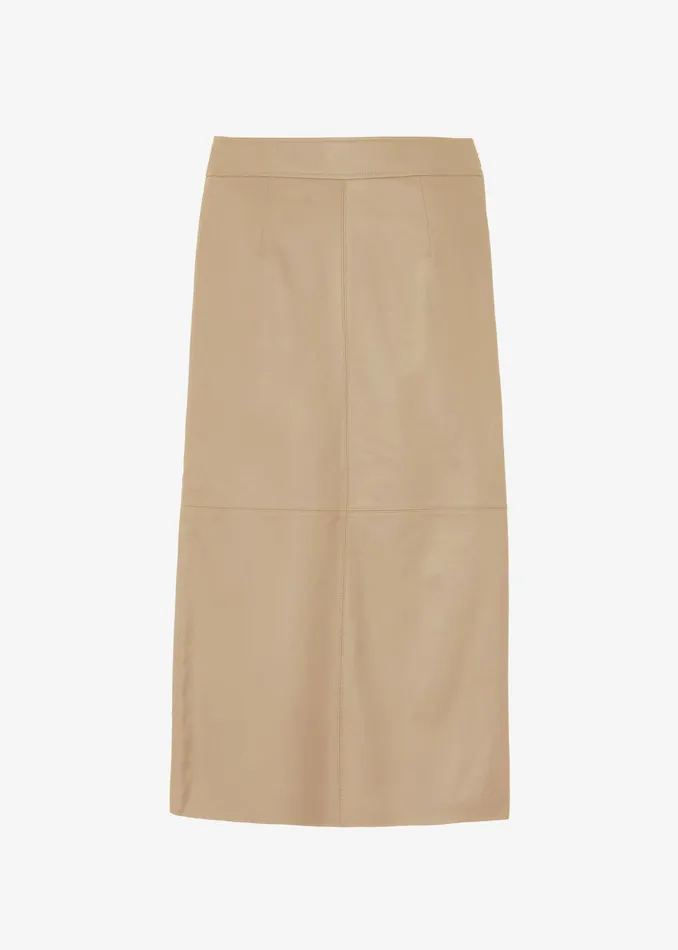The Frankie Shop Bottoms Heather Leather Pencil Skirt 8211 Beige 8211 Women