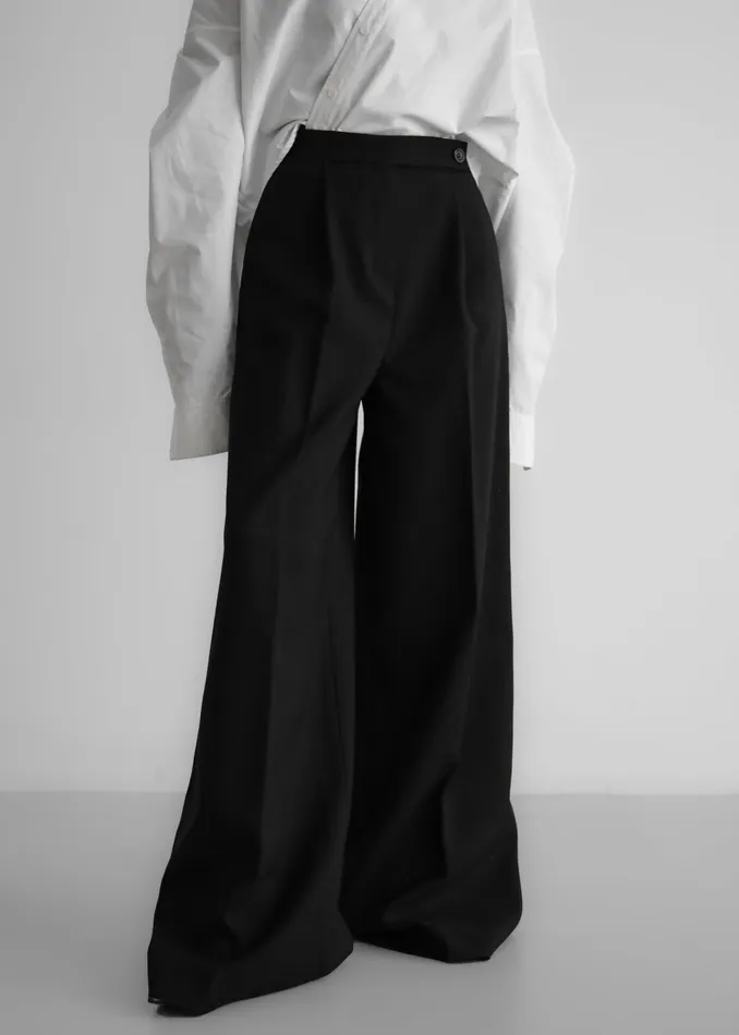 The Frankie Shop Bottoms Kamila Wide Leg Trousers 8211 Black 8211 Women
