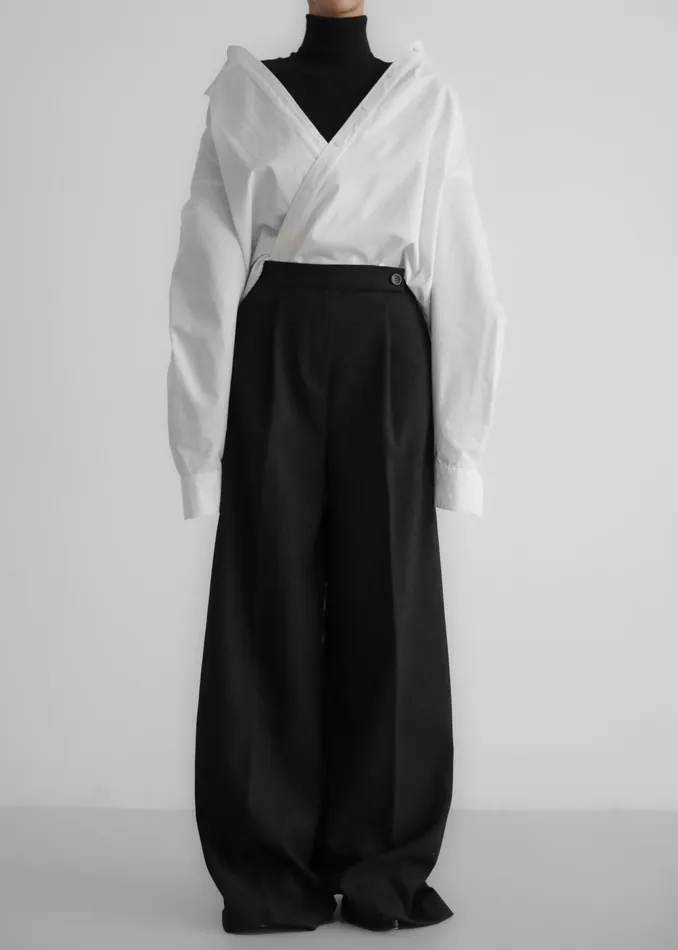 The Frankie Shop Bottoms Kamila Wide Leg Trousers 8211 Black 8211 Women
