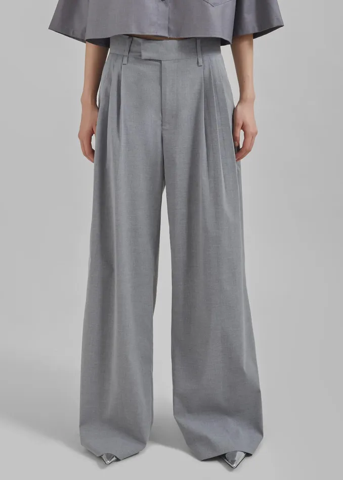 The Frankie Shop Bottoms Linna Trousers 8211 Light Grey 8211 Women
