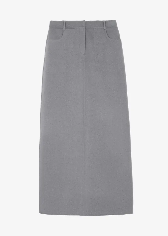 The Frankie Shop Bottoms Malvo Long Wool Pencil Skirt 8211 Grey 8211 Women