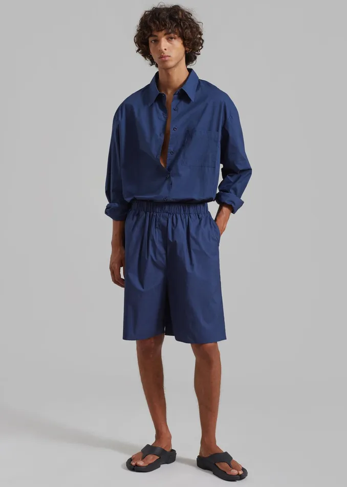 The Frankie Shop Bottoms Matthias Boxer Bermuda Shorts 8211 Navy 8211 Men