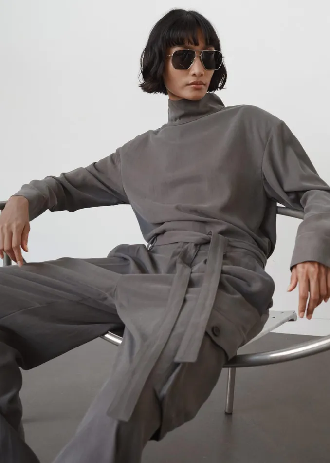 The Frankie Shop Bottoms Nyro Cargo Pants 8211 Charcoal 8211 Women