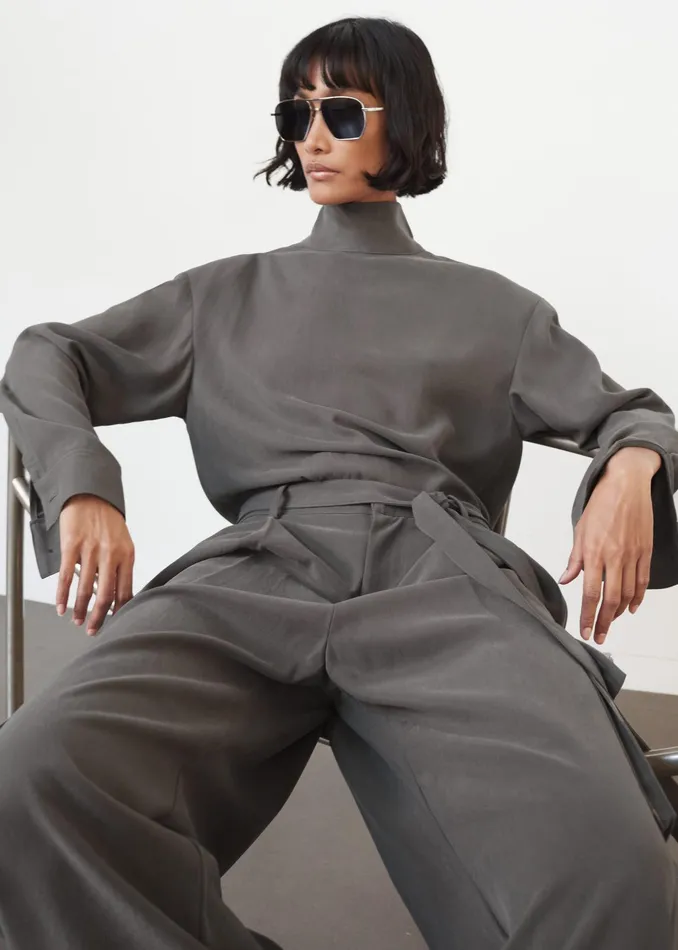 The Frankie Shop Bottoms Nyro Cargo Pants 8211 Charcoal 8211 Women