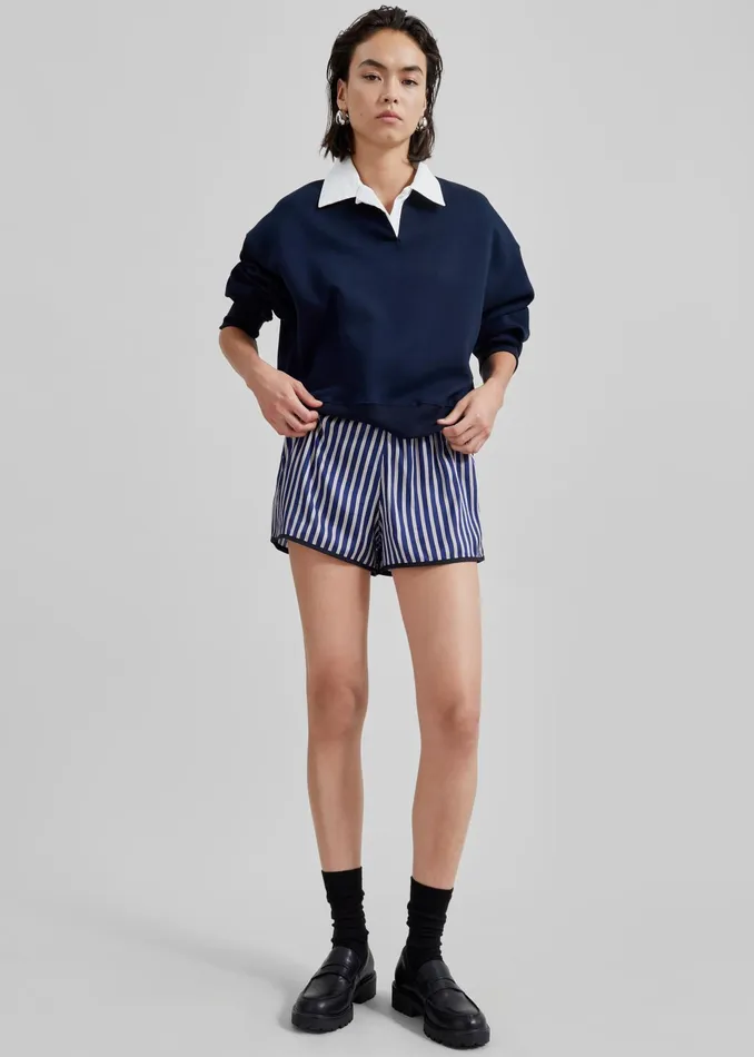 The Frankie Shop Bottoms Oradea Striped Shorts 8211 BluePink 8211 Women