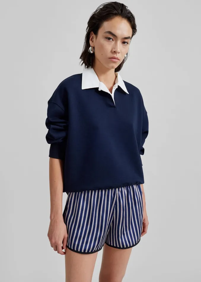 The Frankie Shop Bottoms Oradea Striped Shorts 8211 BluePink 8211 Women