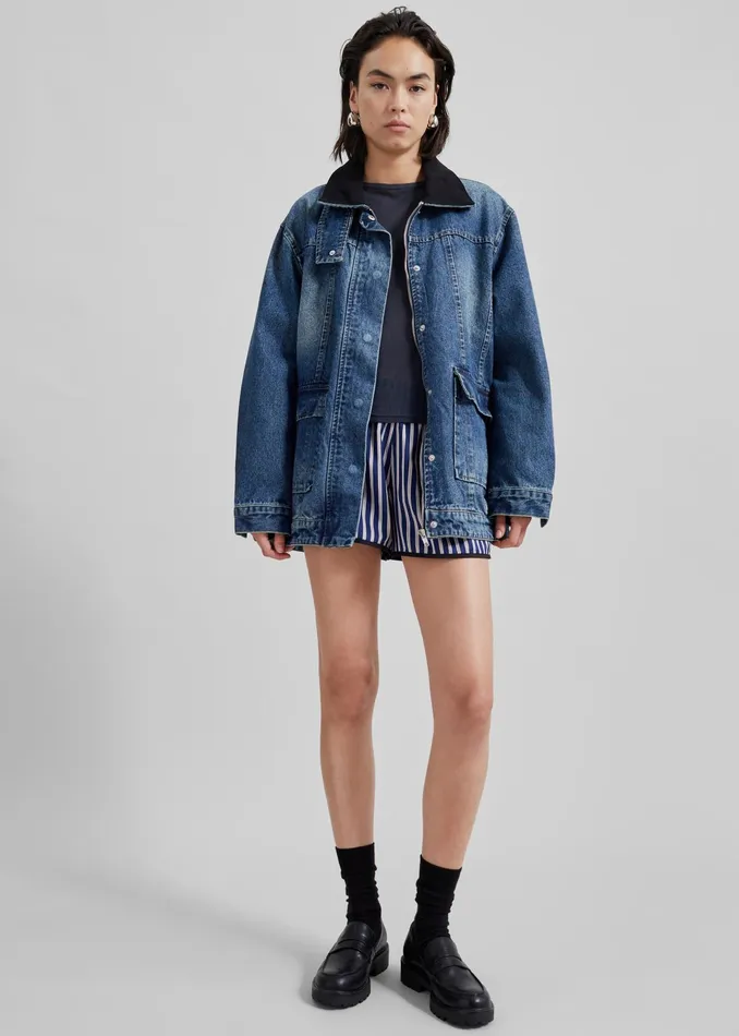 The Frankie Shop Bottoms Oradea Striped Shorts 8211 BluePink 8211 Women
