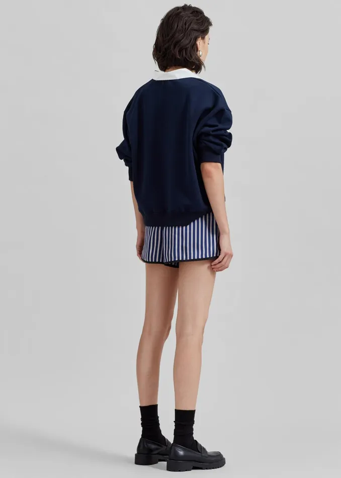 The Frankie Shop Bottoms Oradea Striped Shorts 8211 BluePink 8211 Women