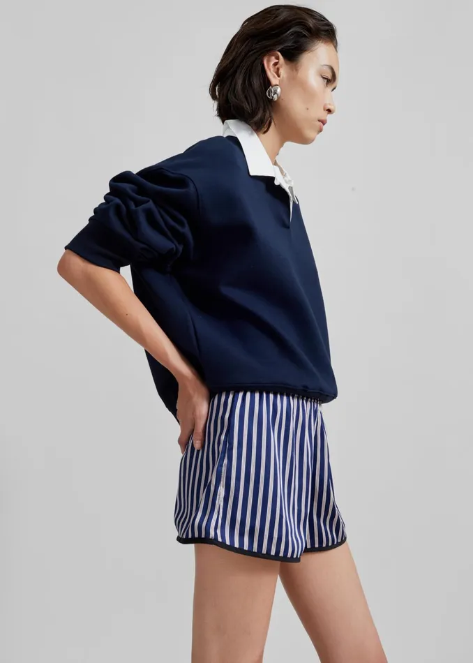 The Frankie Shop Bottoms Oradea Striped Shorts 8211 BluePink 8211 Women