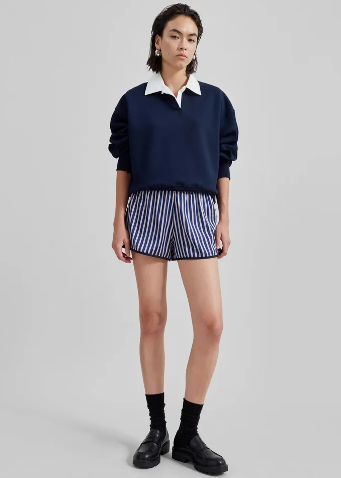 The Frankie Shop Bottoms Oradea Striped Shorts 8211 BluePink 8211 Women