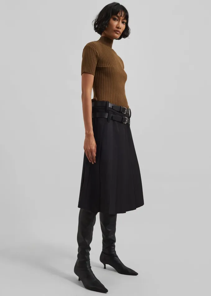 The Frankie Shop Bottoms Sarina Pleated Skirt 8211 Black 8211 Women