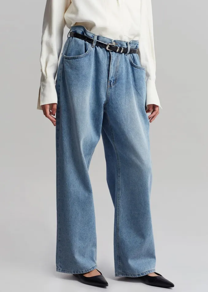 The Frankie Shop Bottoms Talte Jeans 8211 Worn Wash 8211 Women
