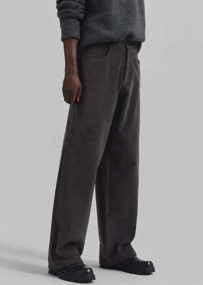 The Frankie Shop Bottoms Wharton Corduroy Pants 8211 Charcoal 8211 Men