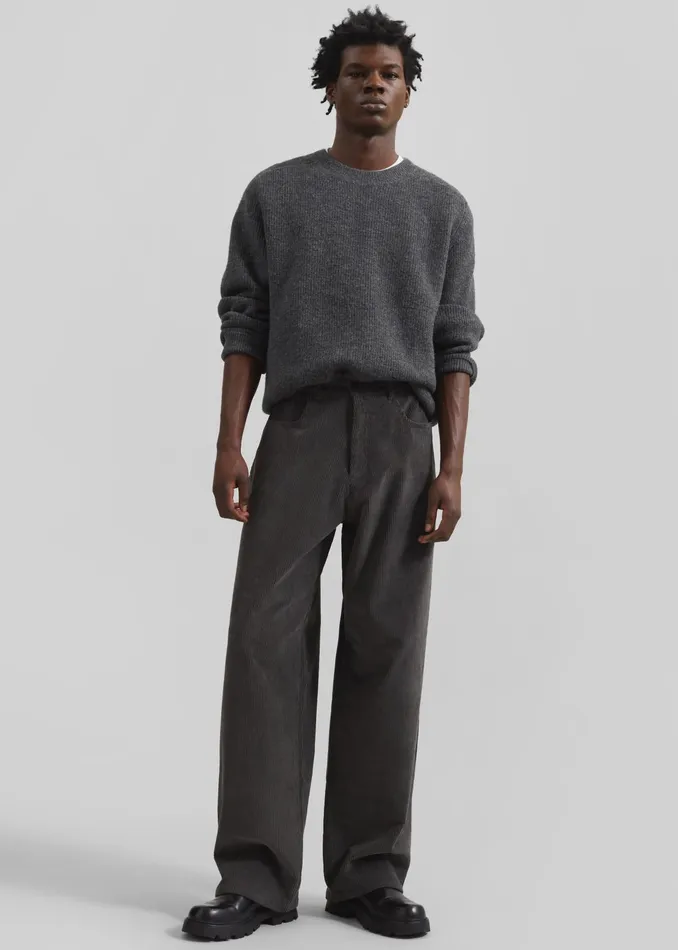 The Frankie Shop Bottoms Wharton Corduroy Pants 8211 Charcoal 8211 Men