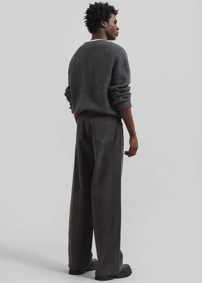 The Frankie Shop Bottoms Wharton Corduroy Pants 8211 Charcoal 8211 Men