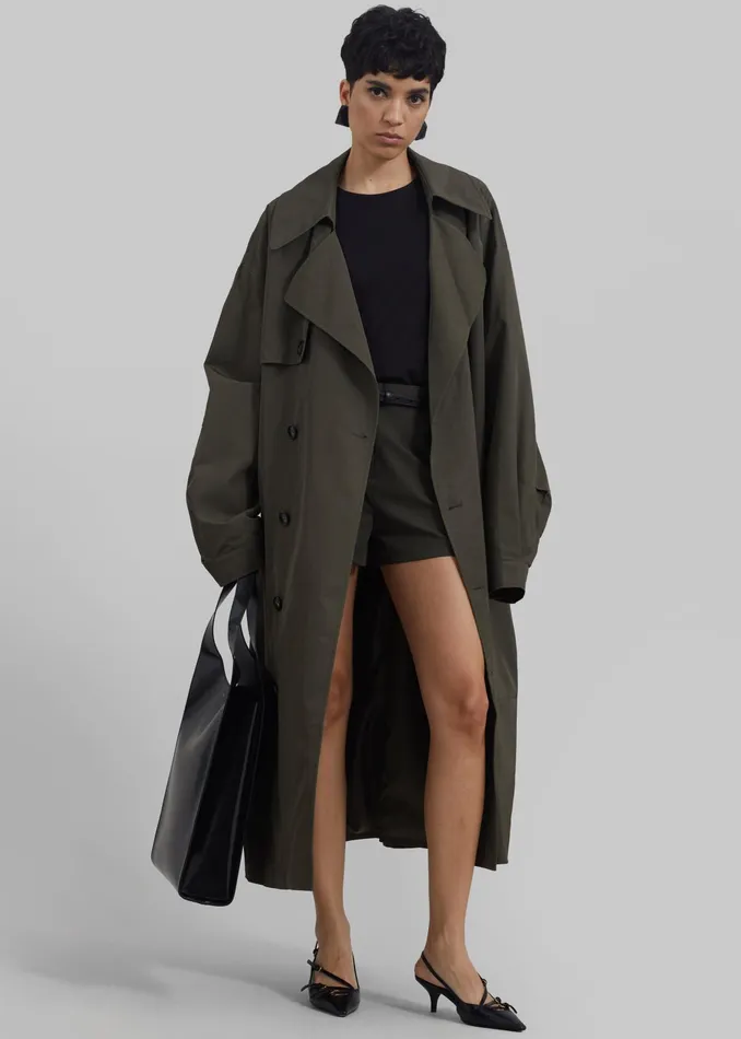 The Frankie Shop Bottoms Xandra Mini Shorts 8211 Khaki 8211 Women