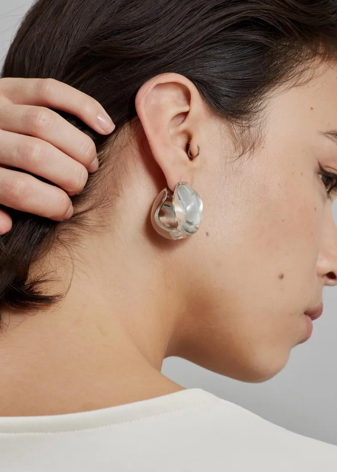 The Frankie Shop Coperni Logo Earrings 8211 Clear Transparent 8211 Women