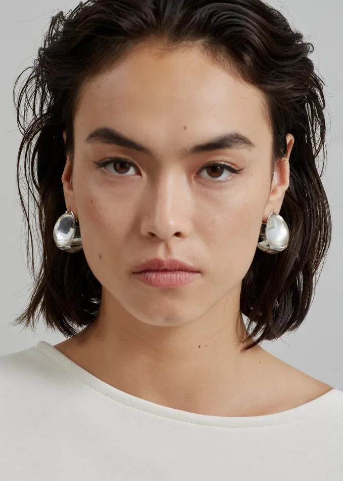 The Frankie Shop Coperni Logo Earrings 8211 Clear Transparent 8211 Women