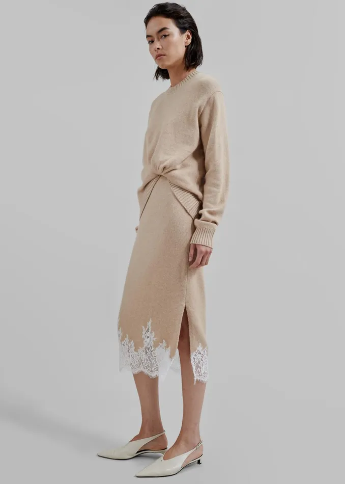 The Frankie Shop Dresses 31 Philip Lim Long Sleeve Draped Knit Dress 8211 Beige 8211 Women