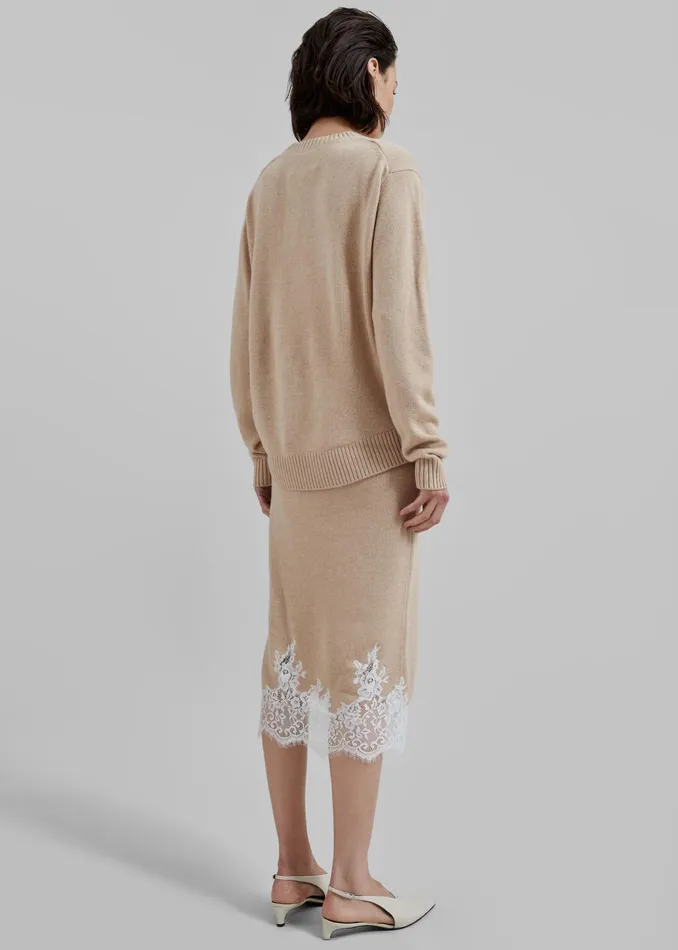 The Frankie Shop Dresses 31 Philip Lim Long Sleeve Draped Knit Dress 8211 Beige 8211 Women