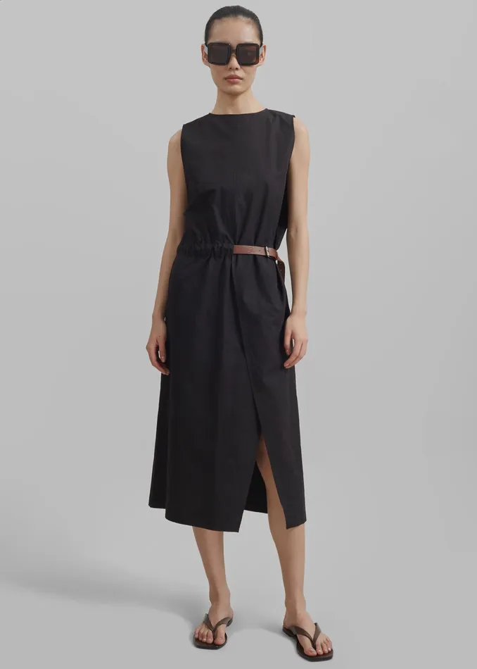 The Frankie Shop Dresses Romy Belted Midi Dress 8211 Black 8211 Women