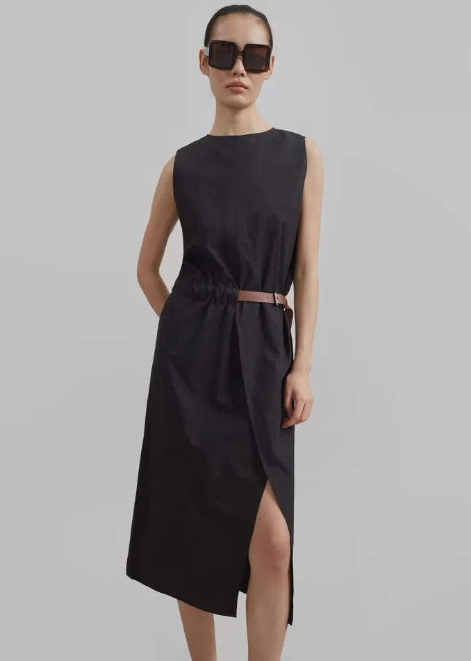 The Frankie Shop Dresses Romy Belted Midi Dress 8211 Black 8211 Women