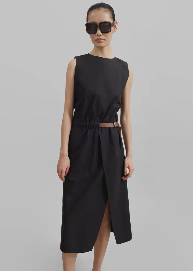 The Frankie Shop Dresses Romy Belted Midi Dress 8211 Black 8211 Women